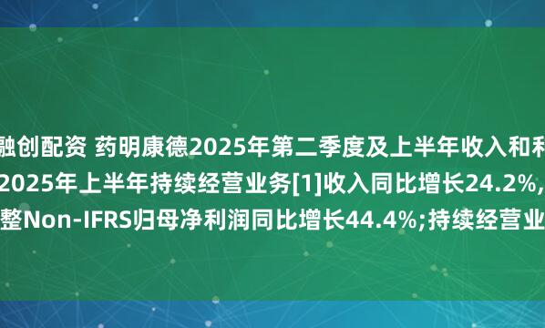 融创配资 药明康德2025年第二季度及上半年收入和利润均实现强劲增长, 2025年上半年持续经营业务[1]收入同比增长24.2%, 经调整Non-IFRS归母净利润同比增长44.4%;持续经营业务在手订单同比增长37.2%